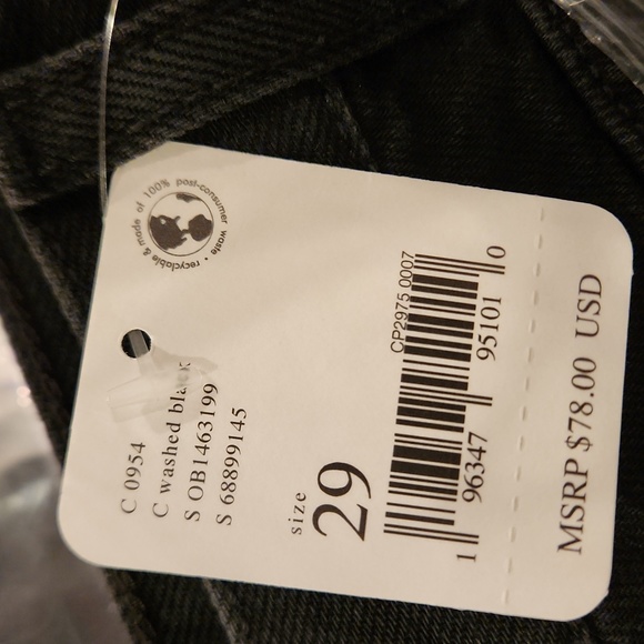 Free People Maggie Distressed Mid-Rise Straight Jeans Washed Black FP1009 - Picture 13 of 16